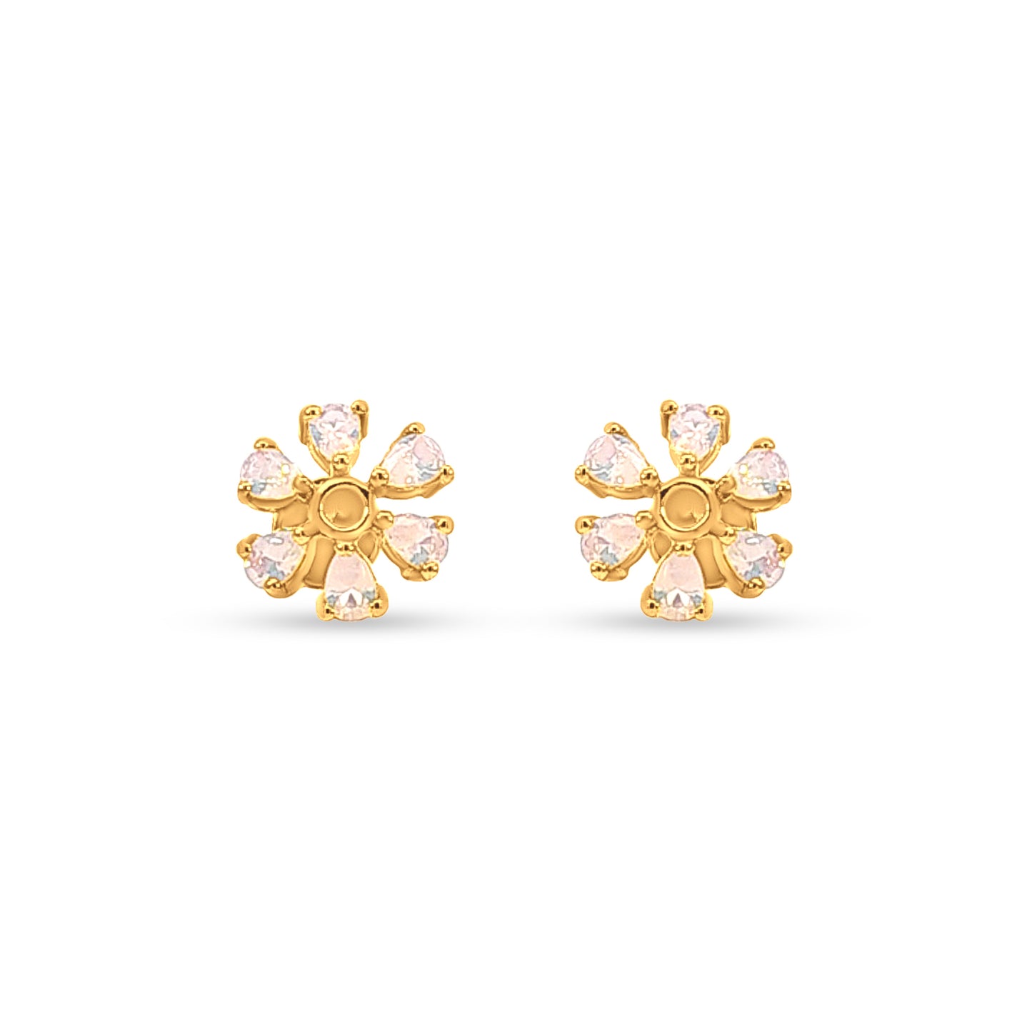 18k Gold Floral Pendant & Earring Set