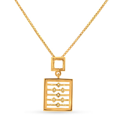Glimmer Square: 18k Yellow Gold Pendant set for Anniversary and Birthday Gift