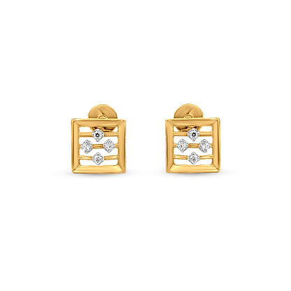 Glimmer Square: 18k Yellow Gold Pendant set for Anniversary and Birthday Gift