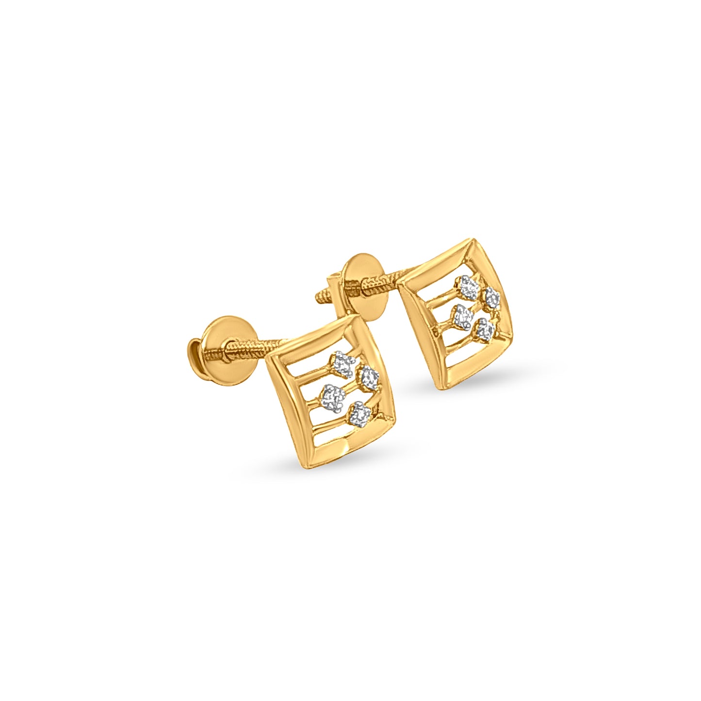 Glimmer Square: 18k Yellow Gold Pendant set for Anniversary and Birthday Gift