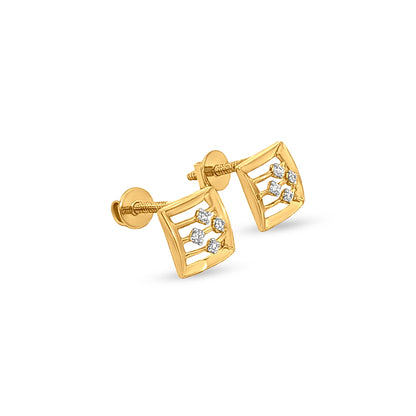 Glimmer Square: 18k Yellow Gold Pendant set for Anniversary and Birthday Gift