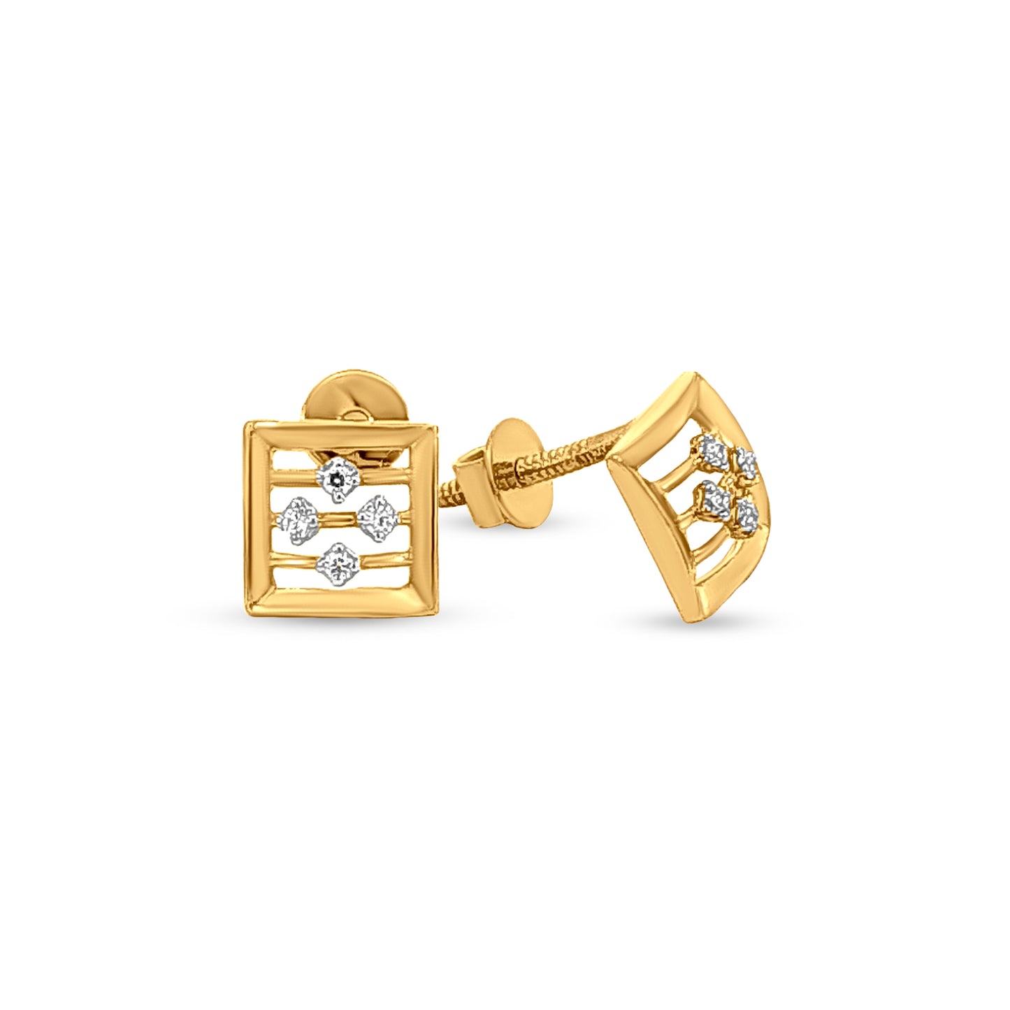 Glimmer Square: 18k Yellow Gold Pendant set for Anniversary and Birthday Gift