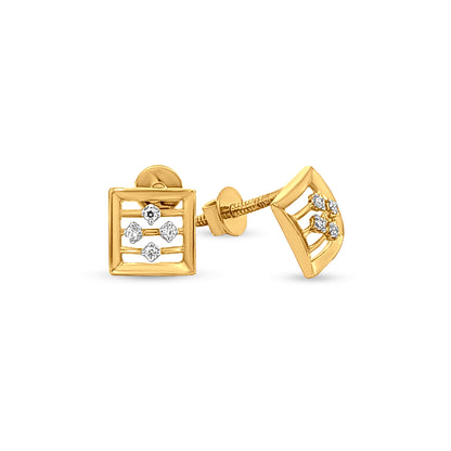 Glimmer Square: 18k Yellow Gold Pendant set for Anniversary and Birthday Gift