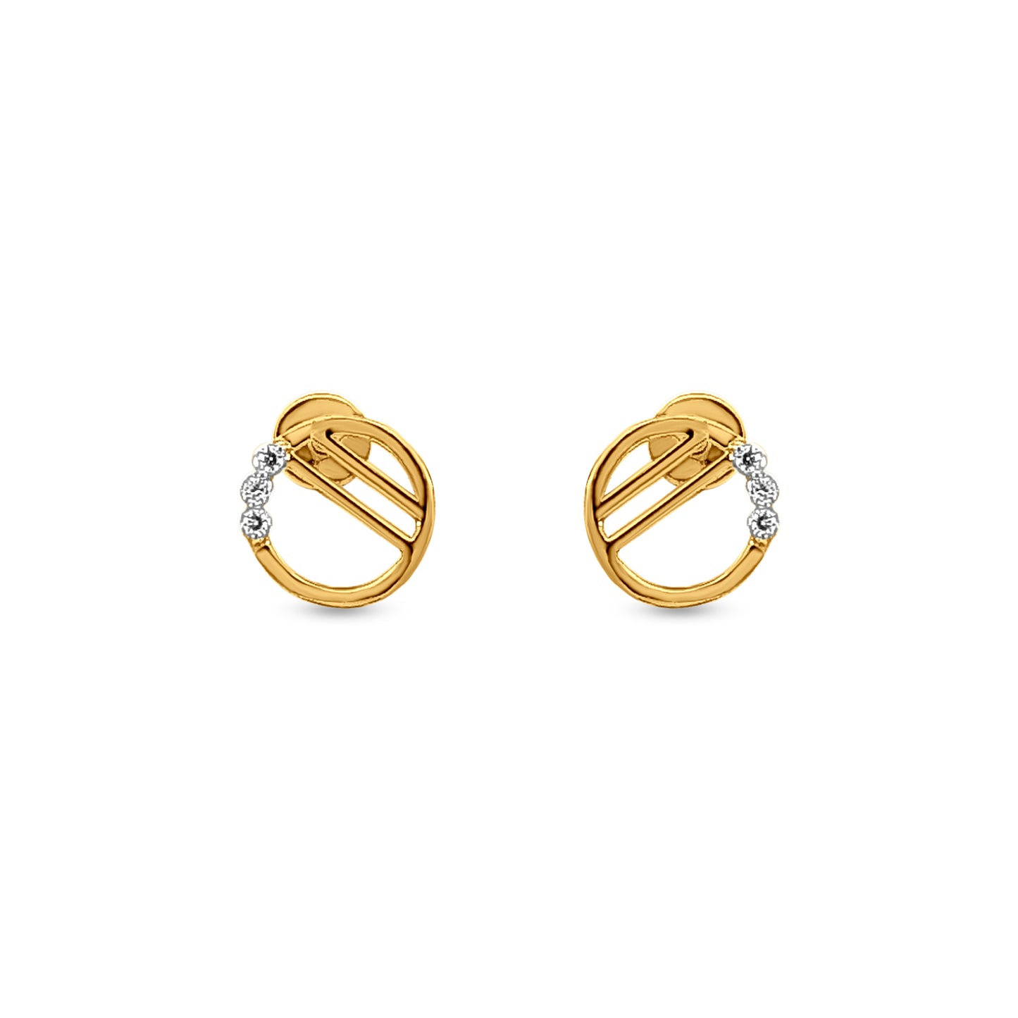 Mani Kanna: 18k Yellow Gold Cute Button Pendant & Earring Set