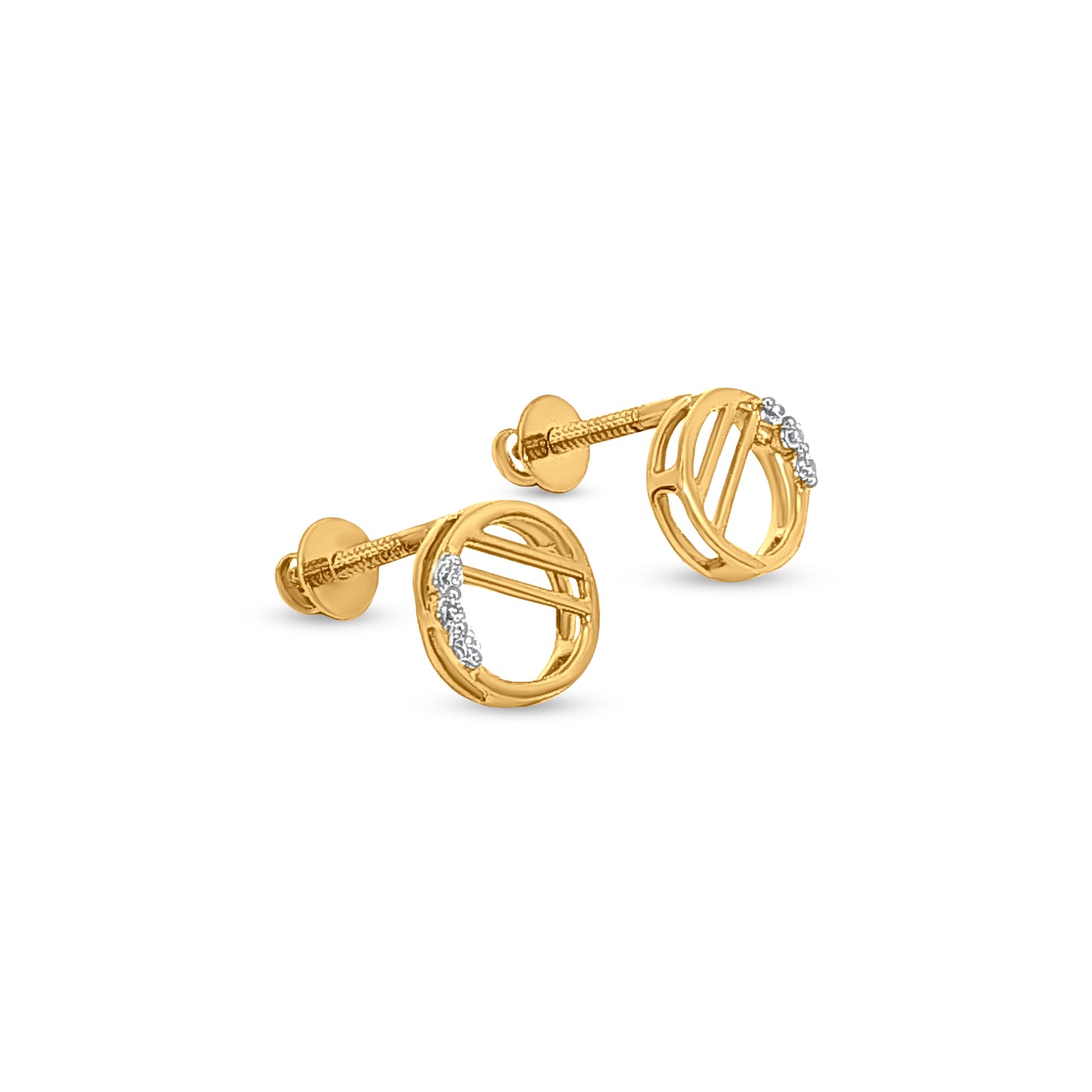 Mani Kanna: 18k Yellow Gold Cute Button Pendant & Earring Set