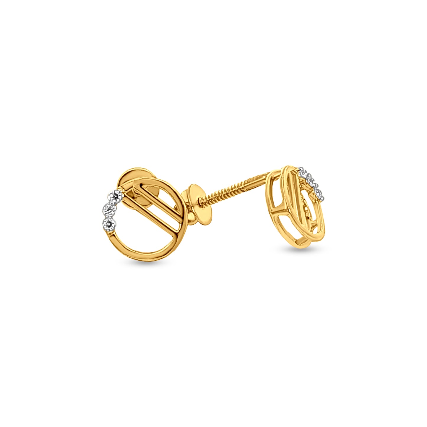 Mani Kanna: 18k Yellow Gold Cute Button Pendant & Earring Set