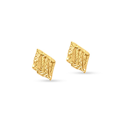 Divya Ratna: 22K Yellow Gold Designer Diamond Shape Pendant and Earrings Set