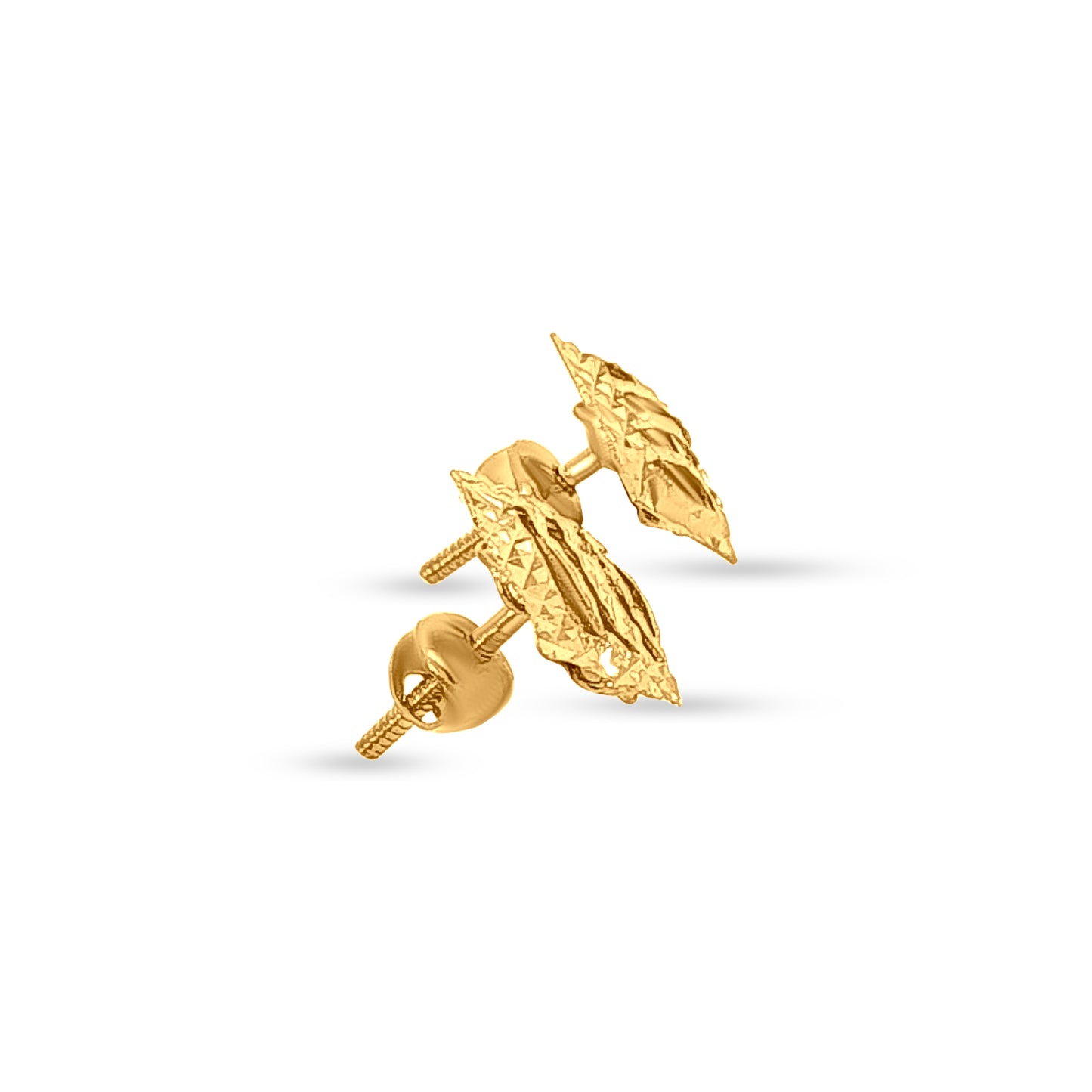 Divya Ratna: 22K Yellow Gold Designer Diamond Shape Pendant and Earrings Set