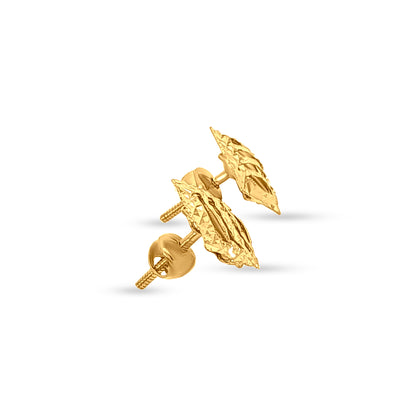 Divya Ratna: 22K Yellow Gold Designer Diamond Shape Pendant and Earrings Set