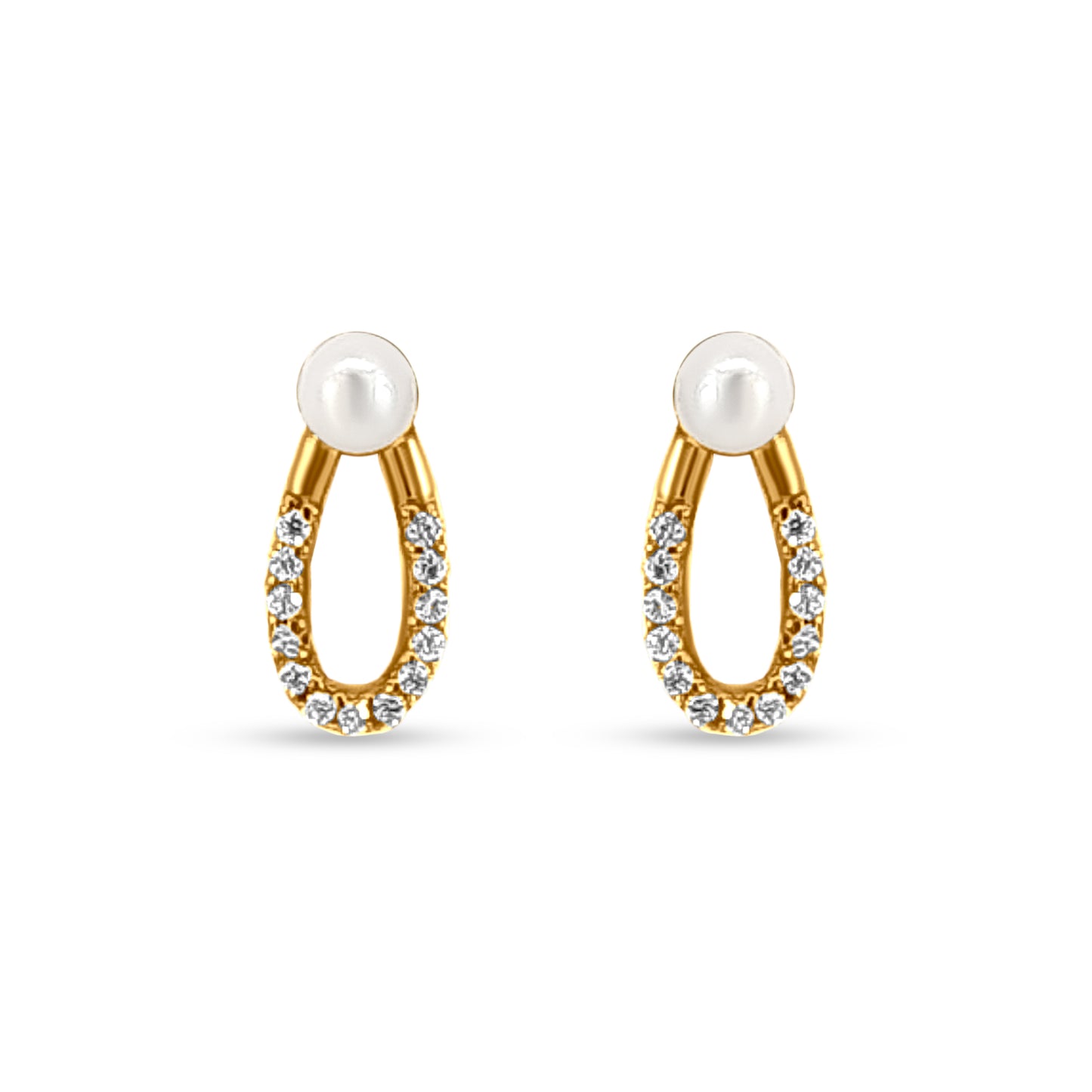 22K Gold Pearl Pendant and Earring Set