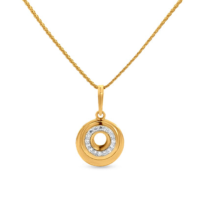 Suvarna Mudrika: 22K Yellow Gold Round Button Pendant and Earring Set