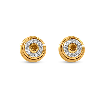Suvarna Mudrika: 22K Yellow Gold Round Button Pendant and Earring Set