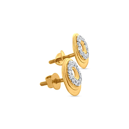 Suvarna Mudrika: 22K Yellow Gold Round Button Pendant and Earring Set