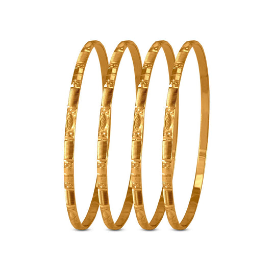 Stylish Bangle Set In 22K Gold