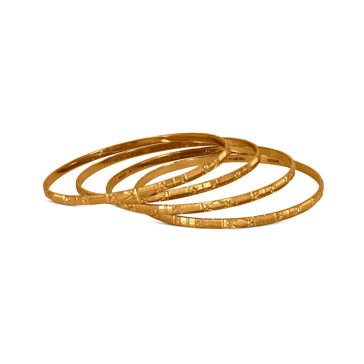 Stylish Bangle Set In 22K Gold