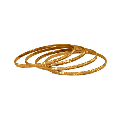 Stylish Bangle Set In 22K Gold