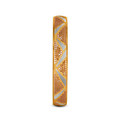 Mesh Bangle Set In 22K Gold With Rhodium