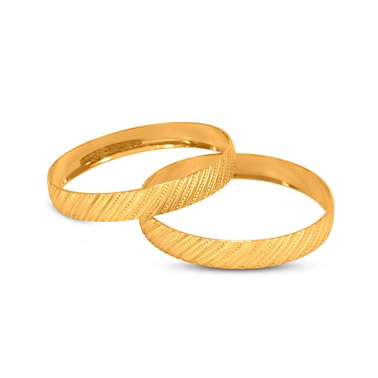 Textured Bangle In 22K Gold