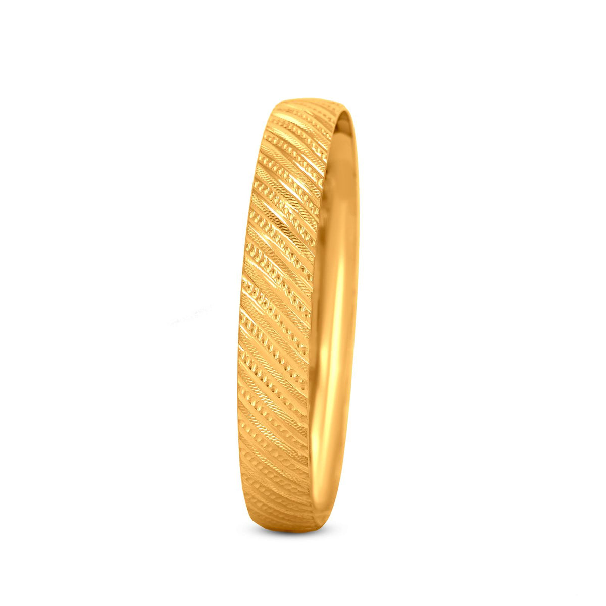 Textured Bangle In 22K Gold