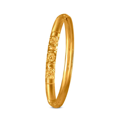 Floral Bangle Set In 22K Gold