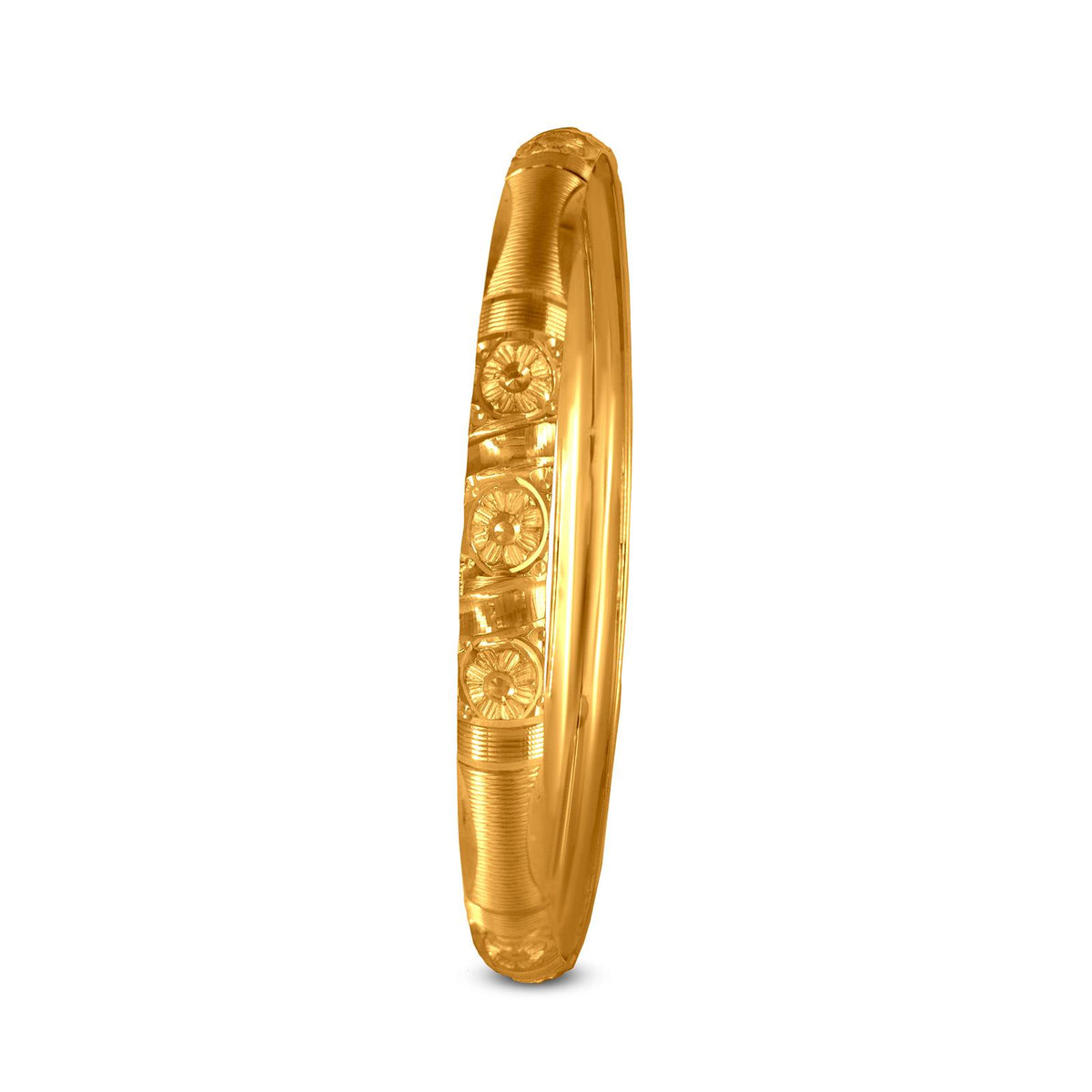 Floral Bangle Set In 22K Gold