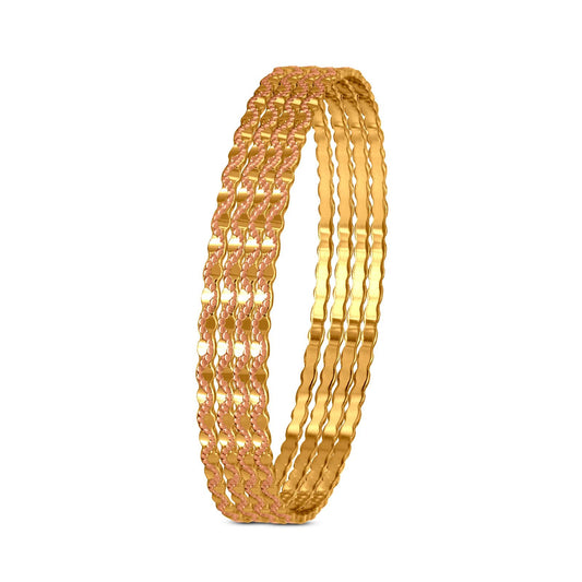 Swirl Bangle Set In 22K Gold