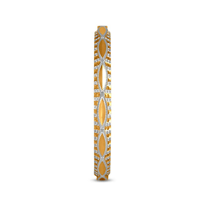 Ornate Bangle Set In 22K Gold With Rhodium