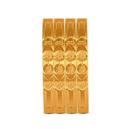 Heart Bangle Set In 22K Gold