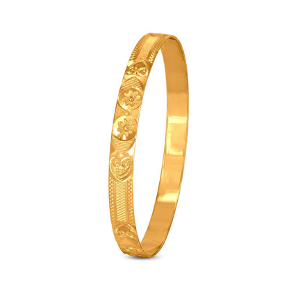 Heart Bangle Set In 22K Gold