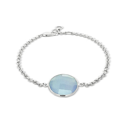Tara Serenity: Sterling Silver Bracelet with Baby Blue Stone