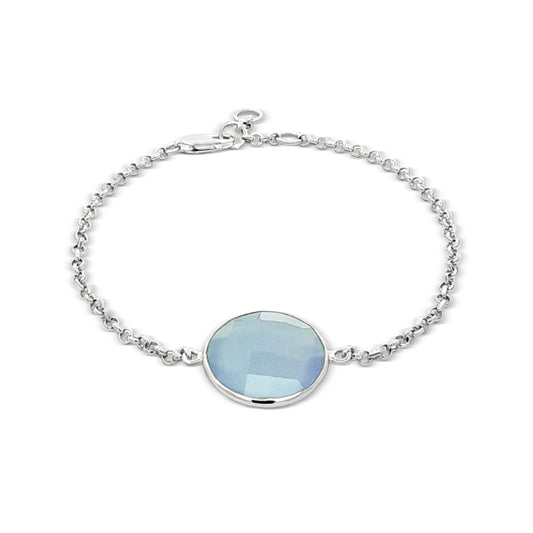 Tara Serenity: Sterling Silver Bracelet with Baby Blue Stone