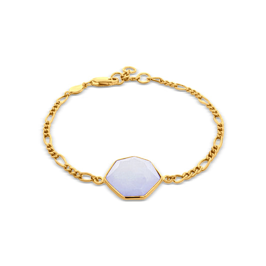 Anaya Grace: Silver Bracelet with Stone & Extender