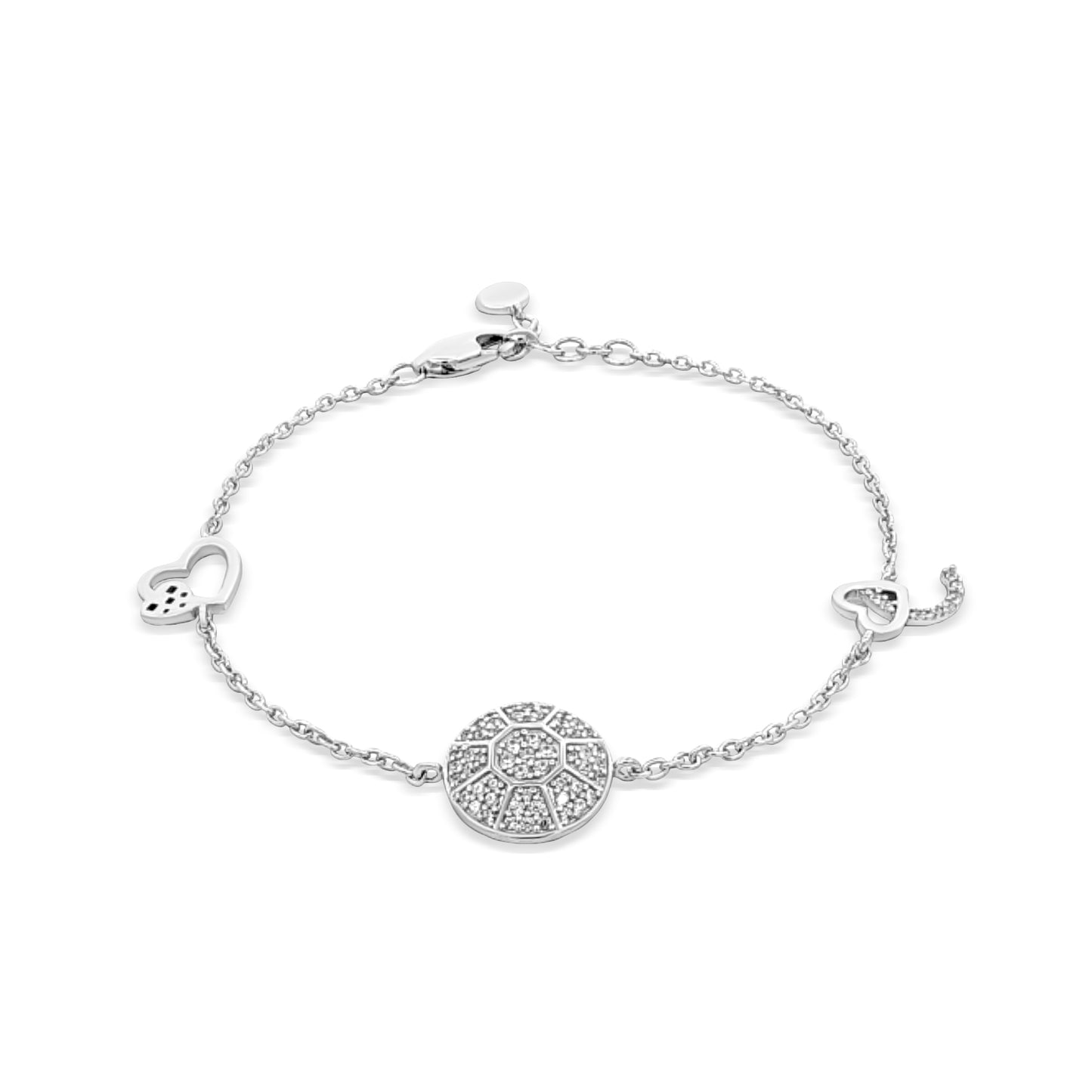 Myra Love:Sterling Silver Bracelet with Small Heart Charm