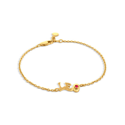 Arya: Sterling Silver Gold-Color Leo Initial Bracelet