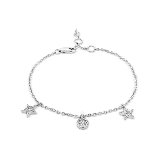 Riya Glimmer: Sterling Silver Bracelet with Charms & Trinkets