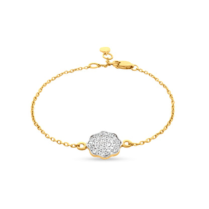 Arya Sparkle: Cable Chain Sterling Silver Bracelet with Diamond-Like Stone