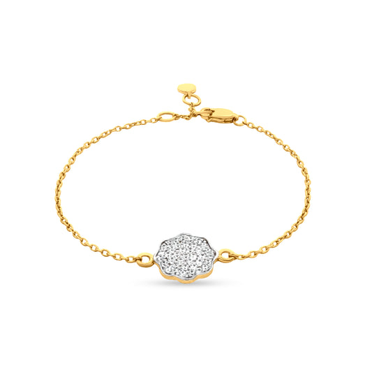 Arya Sparkle: Cable Chain Sterling Silver Bracelet with Diamond-Like Stone
