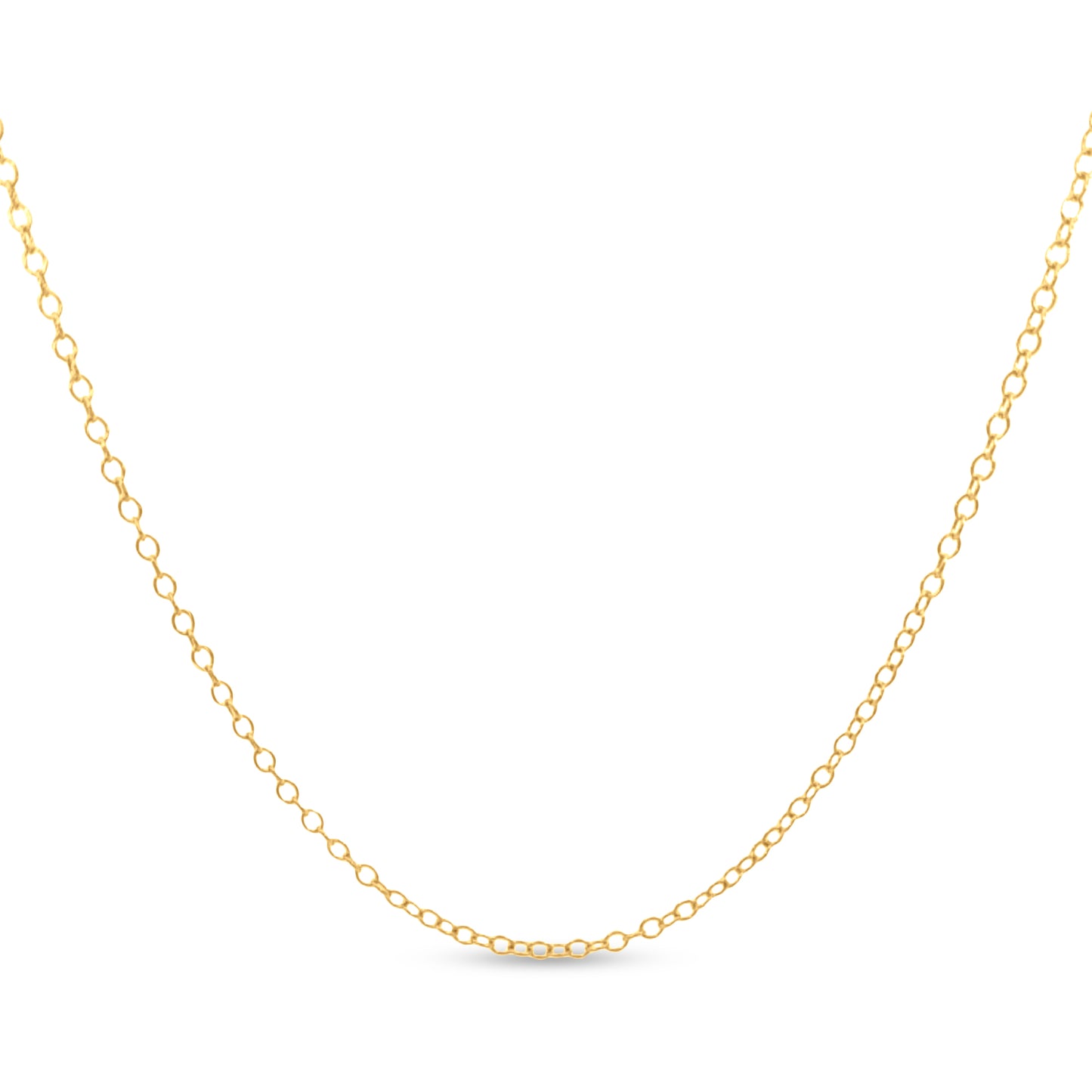 Diya Dazzle: 925 Sterling Silver Rolo Chain with Yellow Gold Polish