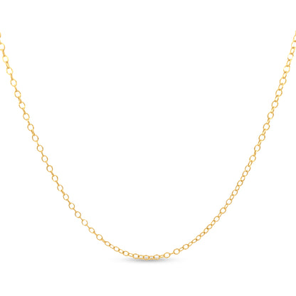 Diya Dazzle: 925 Sterling Silver Rolo Chain with Yellow Gold Polish