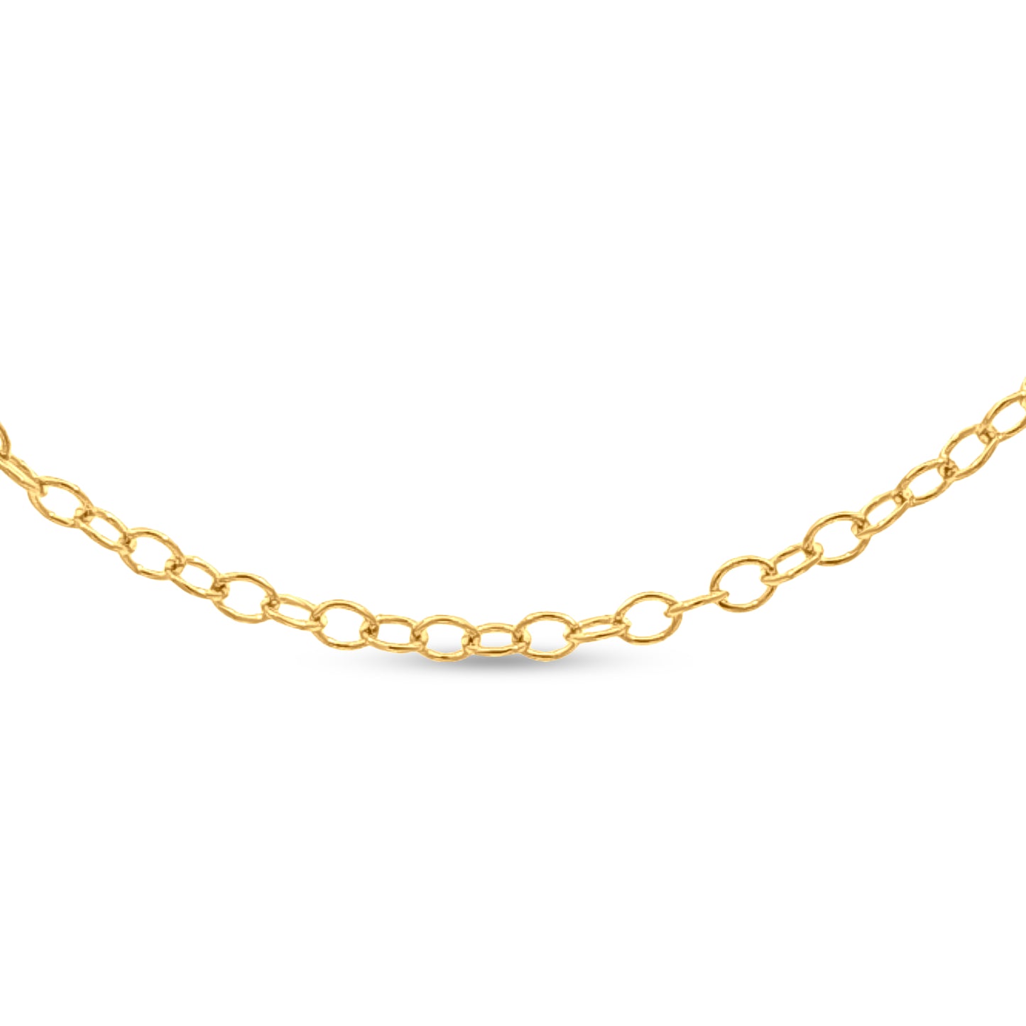 Diya Dazzle: 925 Sterling Silver Rolo Chain with Yellow Gold Polish