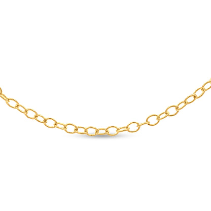 Diya Dazzle: 925 Sterling Silver Rolo Chain with Yellow Gold Polish