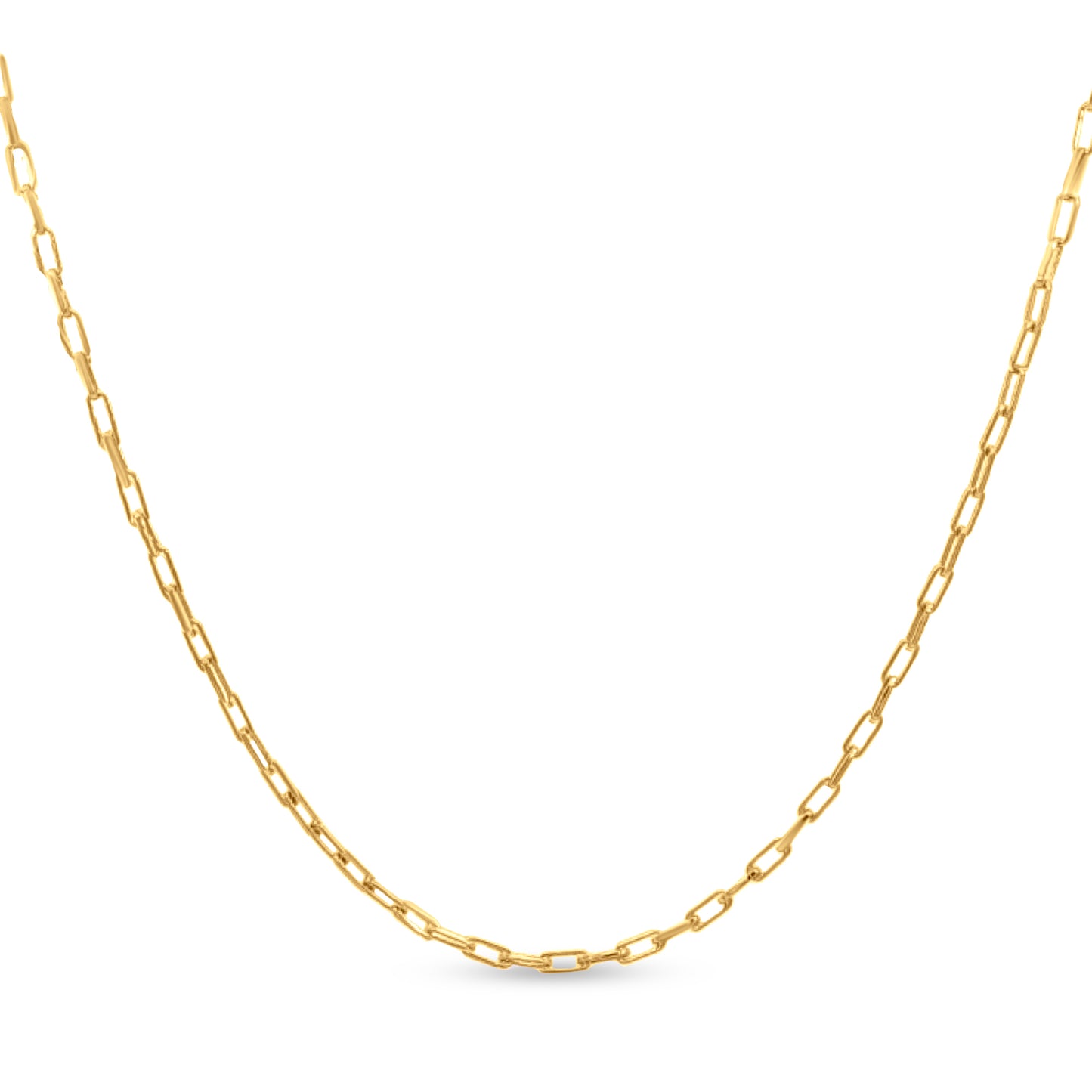 Tanya: 925 Sterling Silver Paperclip Chain with Yellow Gold Polish