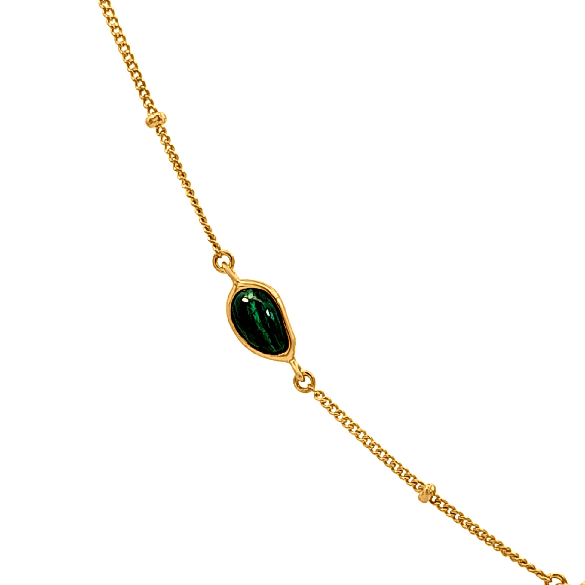 Sterling Silver Station Necklace with Yellow Plating