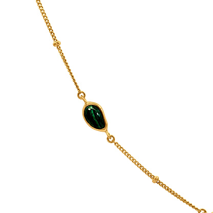 Sterling Silver Station Necklace with Yellow Plating