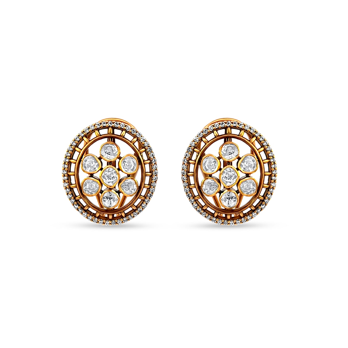 Anvika's Bold and Beautiful Heavy 925 Silver Kundan Earrings