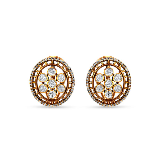 Bold and Beautiful Heavy 925 Silver Kundan Stud Earrings