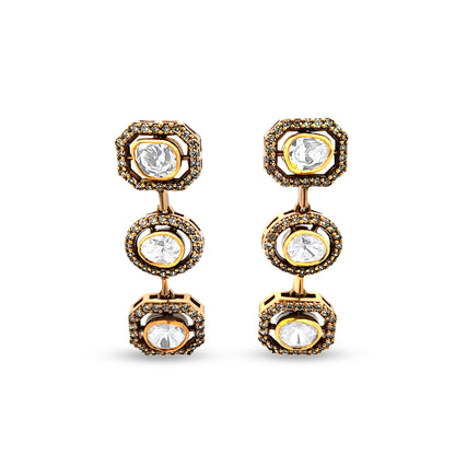 Gulmohar's Graceful 925 Silver Kundan Earrings