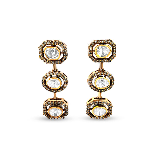 925 Silver Kundan Earrings