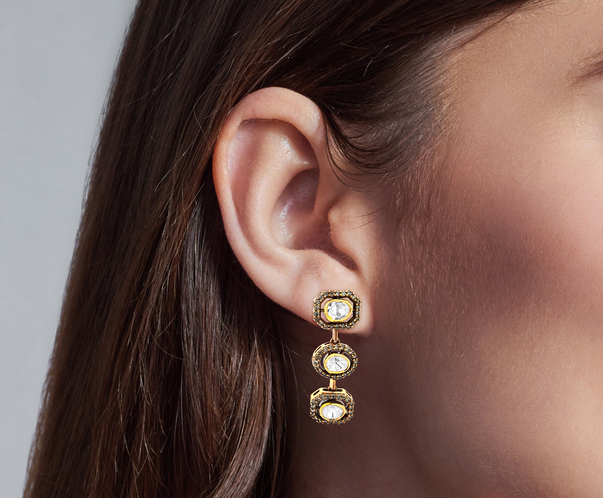 925 Silver Kundan Earrings