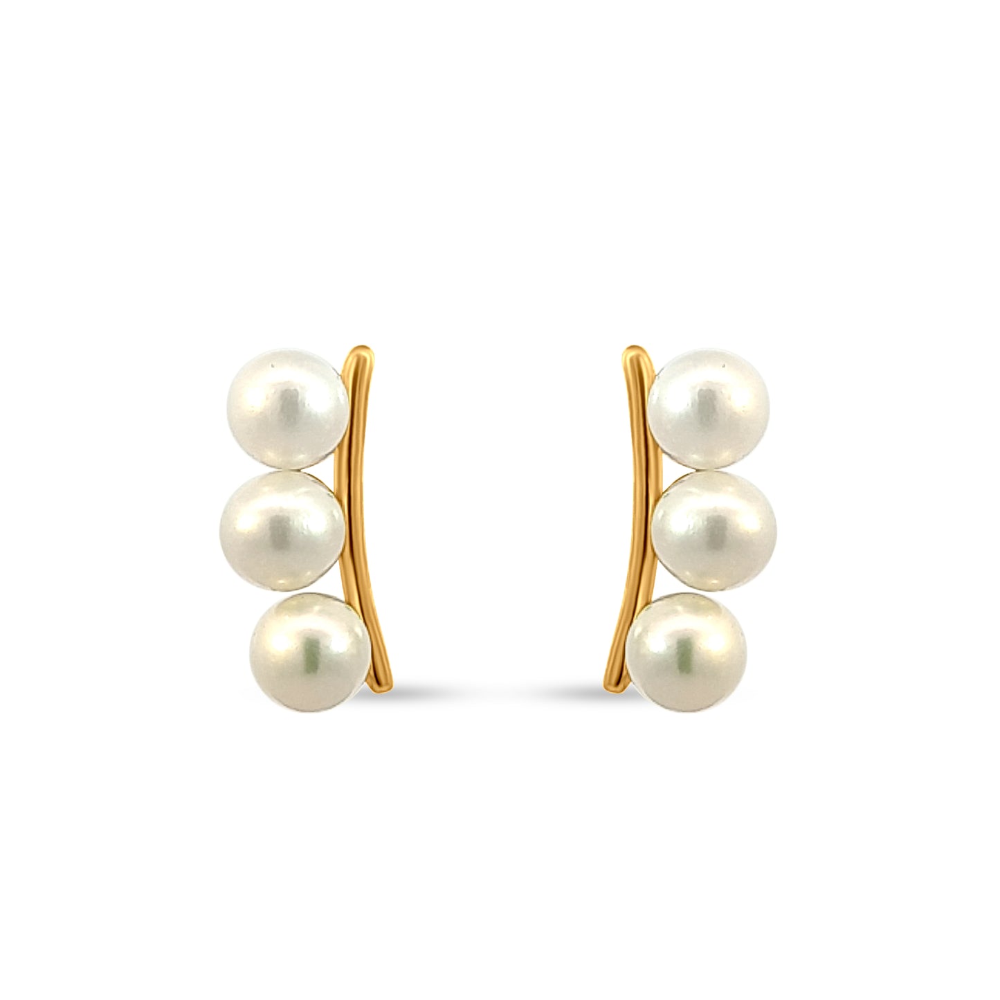 Ila Studs - Yellow Gold Over Sterling Silver with Pearl-Like Stones